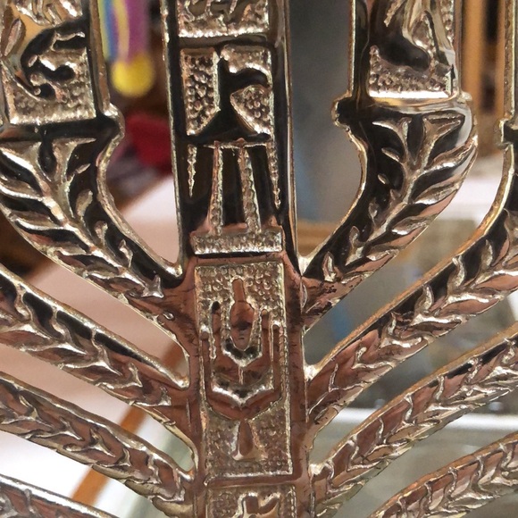 Vintage silver plated menorah featuring beautiful designs. Made in Israel. - Picture 2 of 11